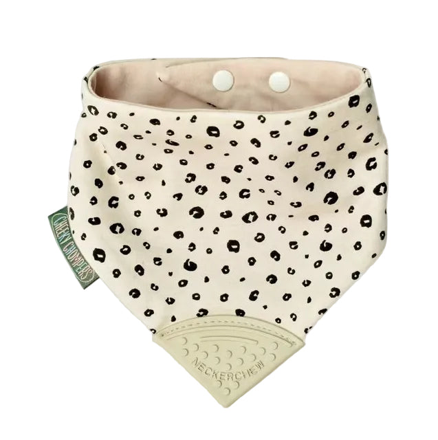 Cheeky Chompers Neckerchew Teething Dribble Bib - Leopard Spot