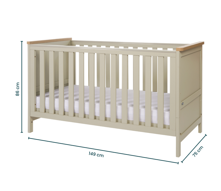 Tutti Bambini Misha Cot Bed - Mushroom & Golden Oak