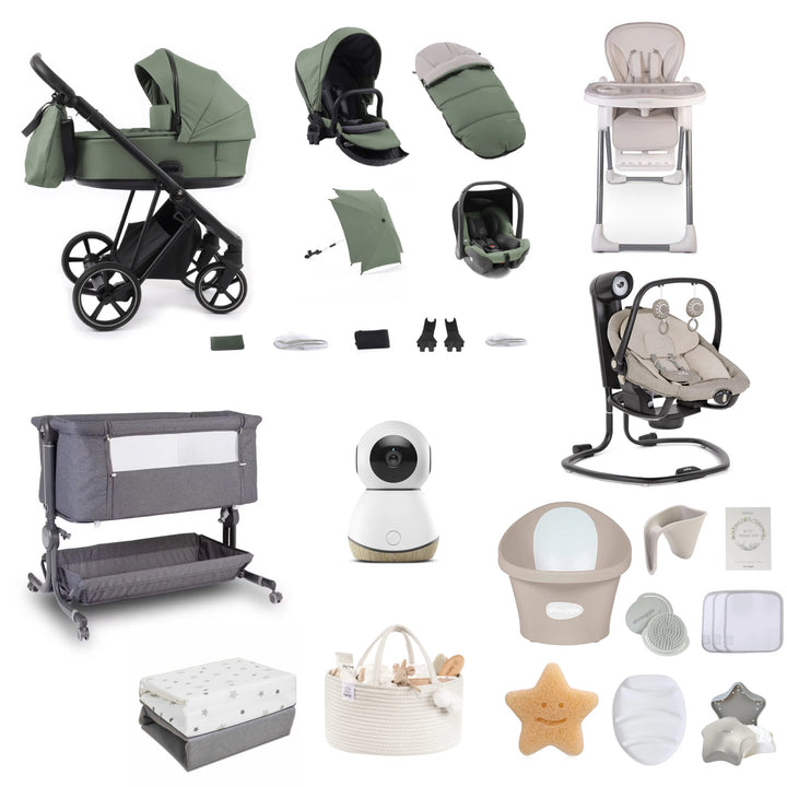 Babystyle Prestige Vogue Classic 12 Piece Travel System + Huge Home Bundle - Eden