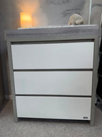 EX DISPLAY Tutti Bambini Modena 2 Piece Cot Bed & Drawers - Grey/White COLLECTION OR LOCAL DELIVERY ONLY
