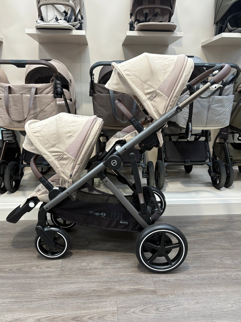 PRE LOVED Cybex e-Gazelle Double Pushchair - Almond Beige