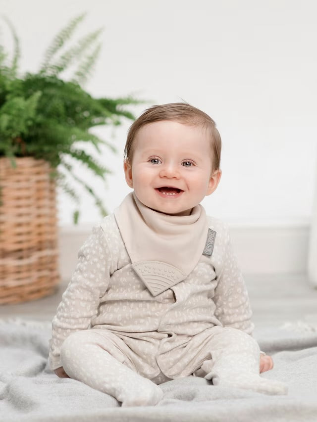 Cheeky Chompers Neckerchew Teething Dribble Bib - Stone