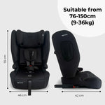 My Babiie MBCS80 Foldable Toddler to Booster R129 Car Seat with Isofix - Black