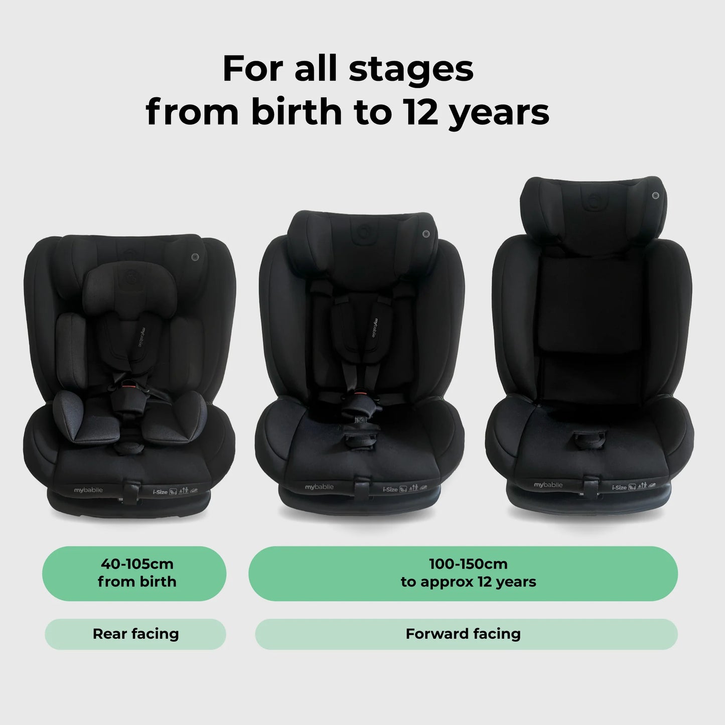 My Babiie MBCS100 2-in-1 Convertible R129 Car Seat - Black