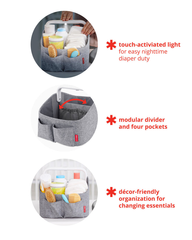 Skip Hop Light Up Diaper Caddy Organiser - Heather Grey