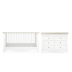 CuddleCo Clara Luxe 2 Piece Furniture Set - White & Ash