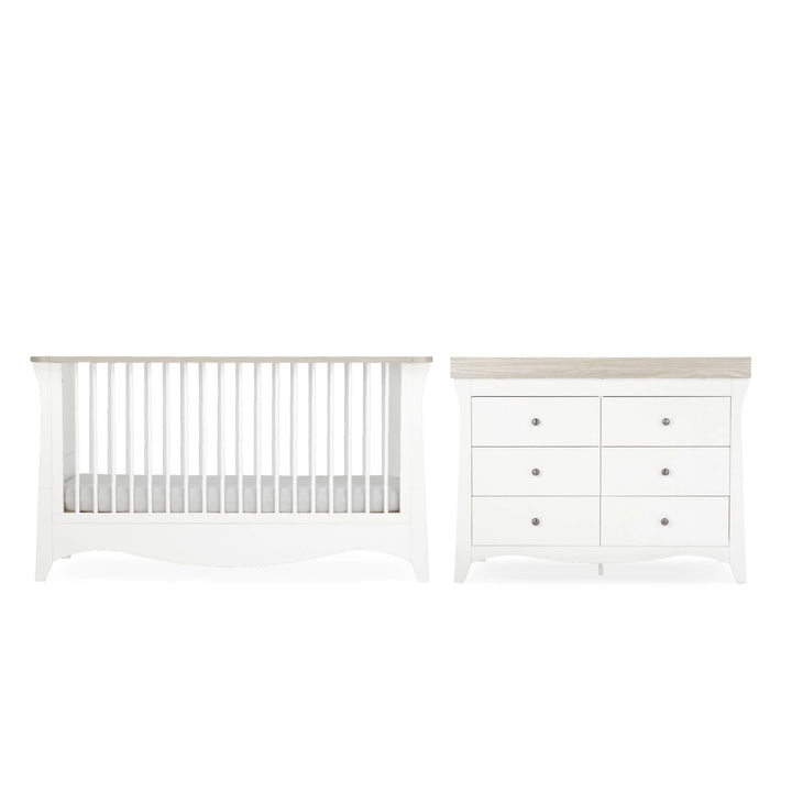 CuddleCo Clara Luxe 2 Piece Furniture Set - White & Ash