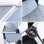 My Babiie MB450i 3in1 Travel System with Rotating Car Seat + Base - Steel Blue