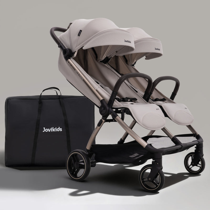 JoviKids Ayla Compact Twin Pushchair - Beige