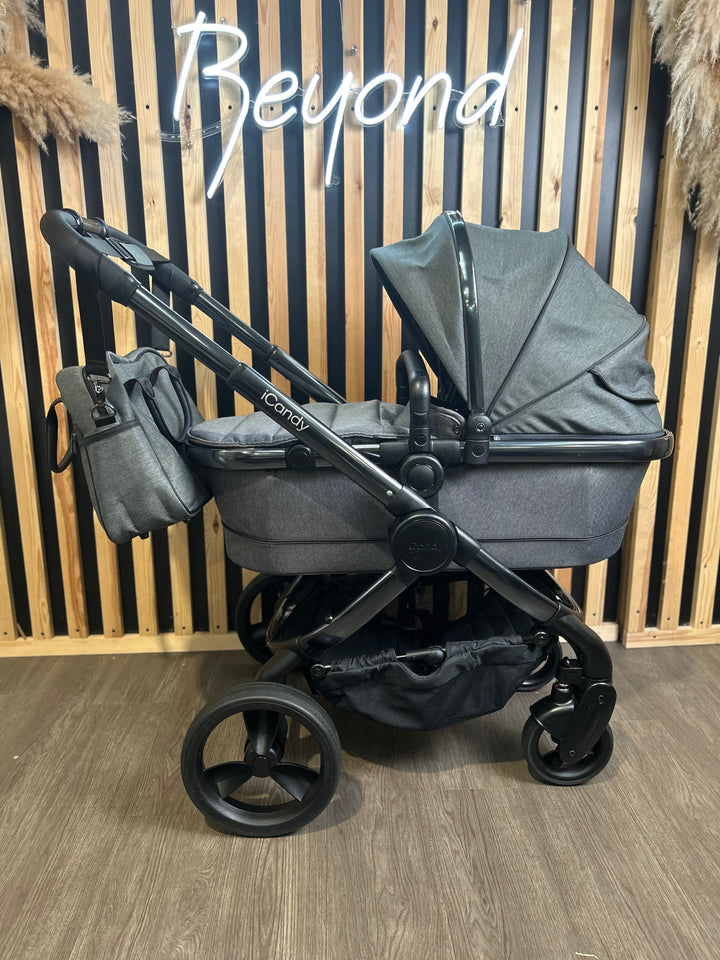 PRE LOVED iCandy Peach 6 Travel System - Dark Grey Twill