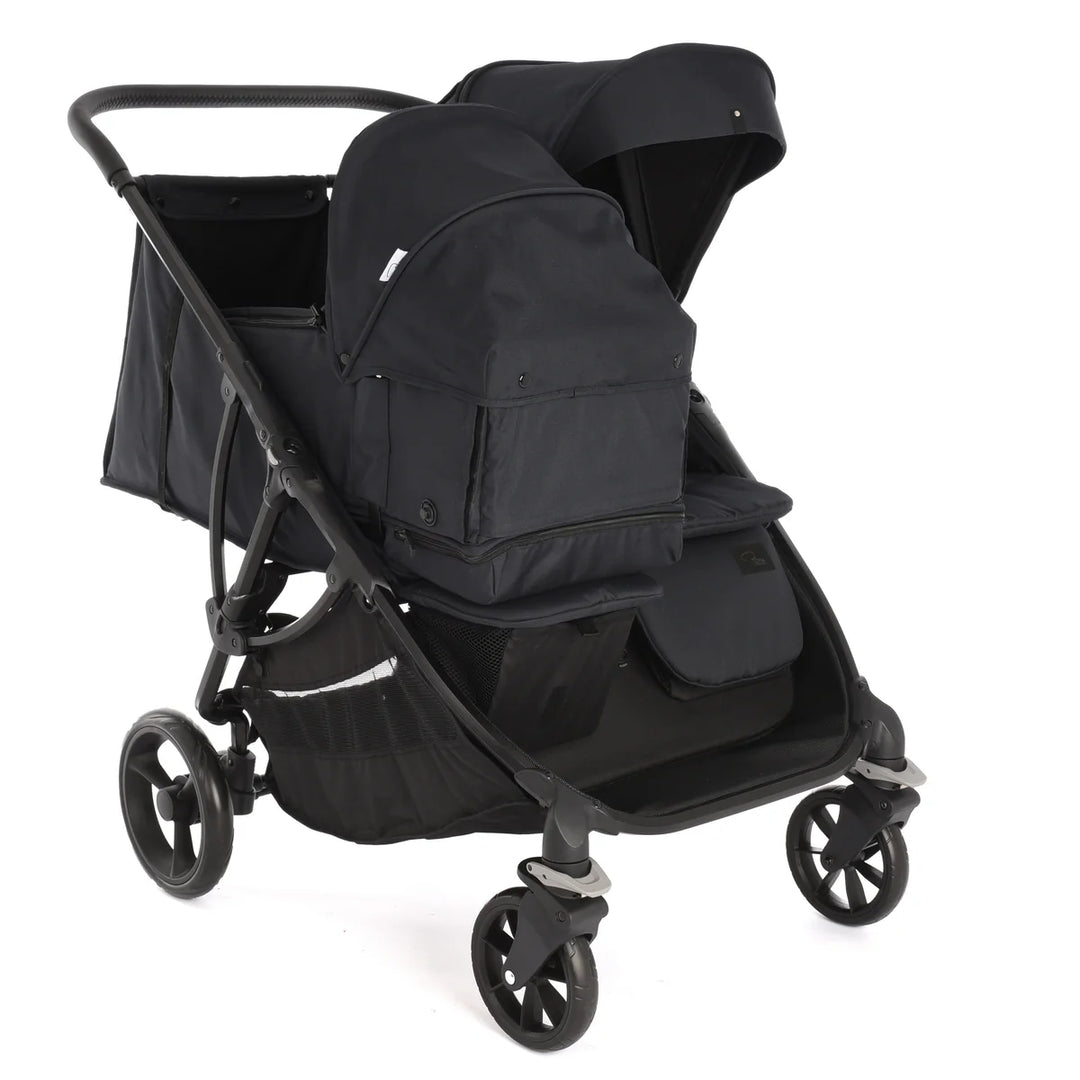 Roma Gemini Double Pushchair - Jet Black