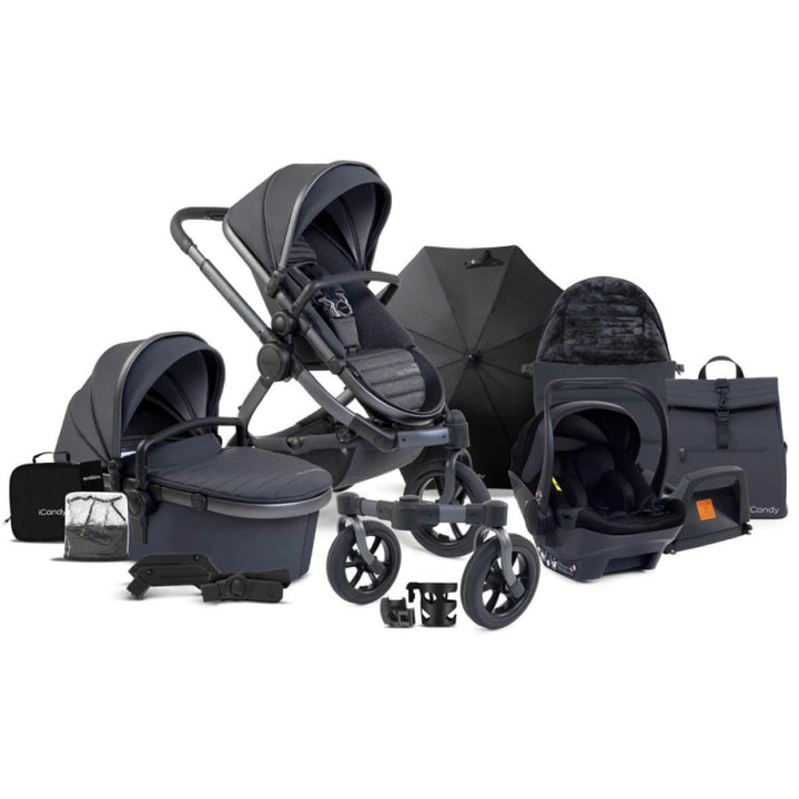 iCandy Peach 7 All Terrain Complete Black Cocoon & Base Bundle - Storm Grey