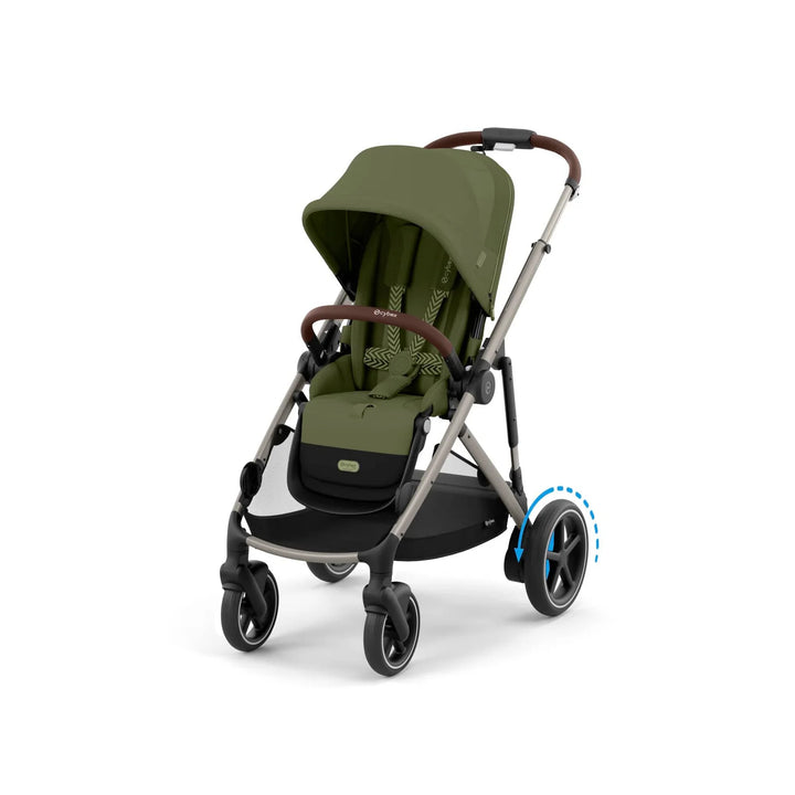 Cybex eGazelle S Double Pushchair - Taupe/Moss Green