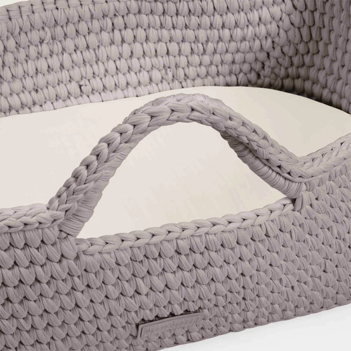 Ickle Bubba Nova Crochet Moses Basket + White Stand - Tawny