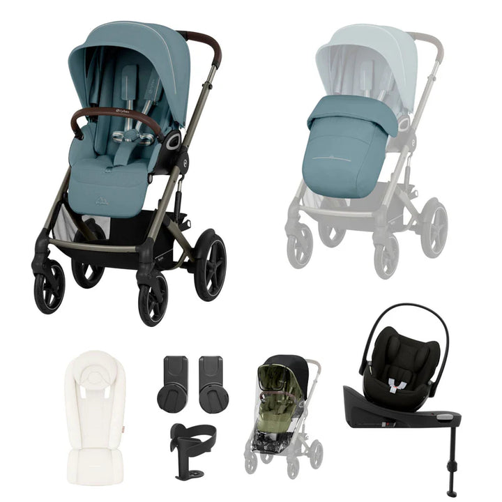 Cybex Talos S Lux 10-Piece Cloud G Travel System Bundle - Stormy Blue
