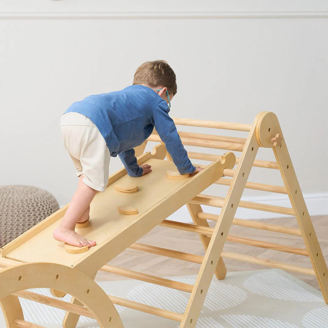Tutti Bambini Scala Montessori 3 In 1 Pikler Climbing Frame With Climbing Wall - Natural