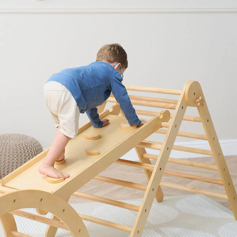 Tutti Bambini Scala Montessori 3 In 1 Pikler Climbing Frame With Climbing Wall - Natural