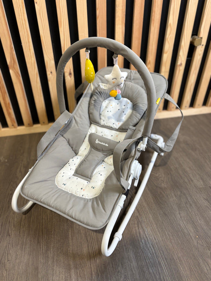 PRE LOVED Badabulle Easy Bouncer 2-in-1 Rocker - Moonlight Grey