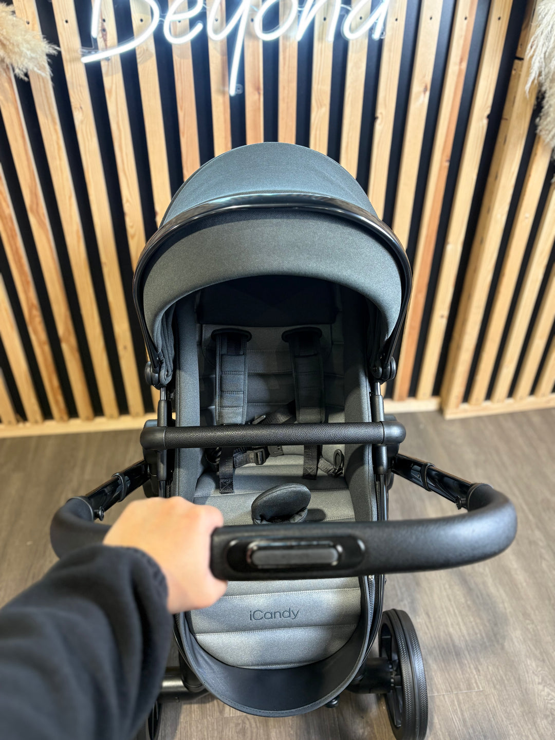 PRE LOVED iCandy Peach 7 Double Pushchair Bundle - Phantom/Dark Grey