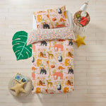 Kids Safari Animal Toddler Duvet Cover Set