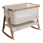 Tutti Bambini CoZee AIR Bedside Crib 4 Piece Essential Bundle - Scandinavian Walnut/Ecru