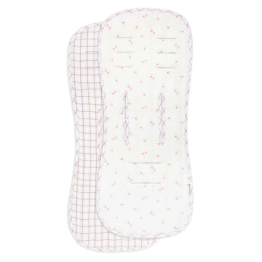 Avery Row Pram Liner - Anemone/Pink Check