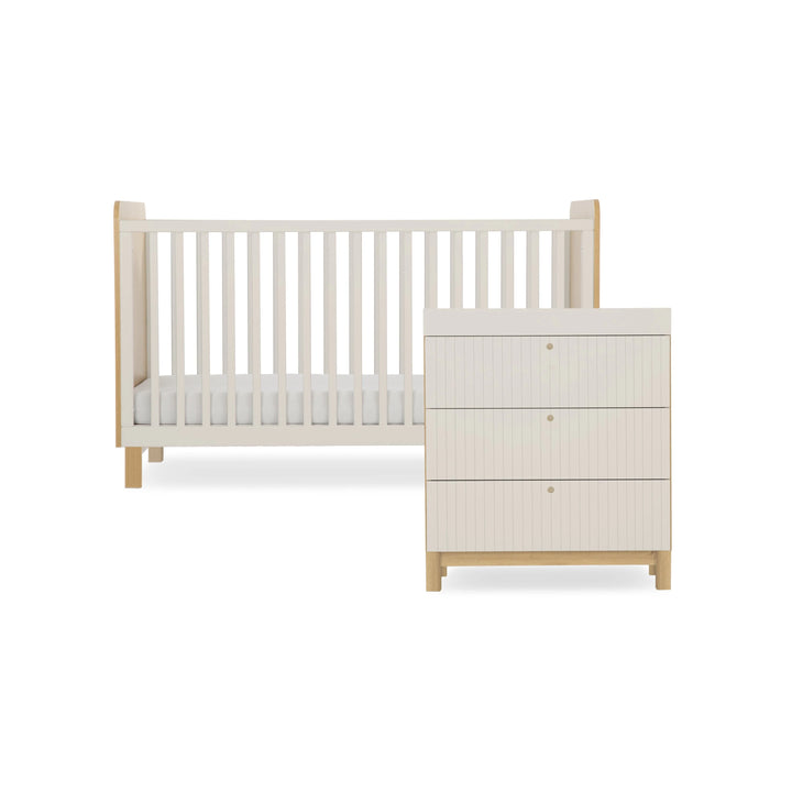 CuddleCo Remi 2 Piece Nursery Furniture Set - Oak & Cashmere