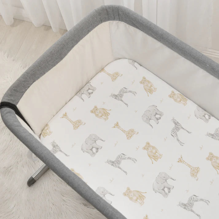 Living Textiles Universal Bedside Crib Fitted Sheets 2pck Savanna Ba Bambinosandbeyond