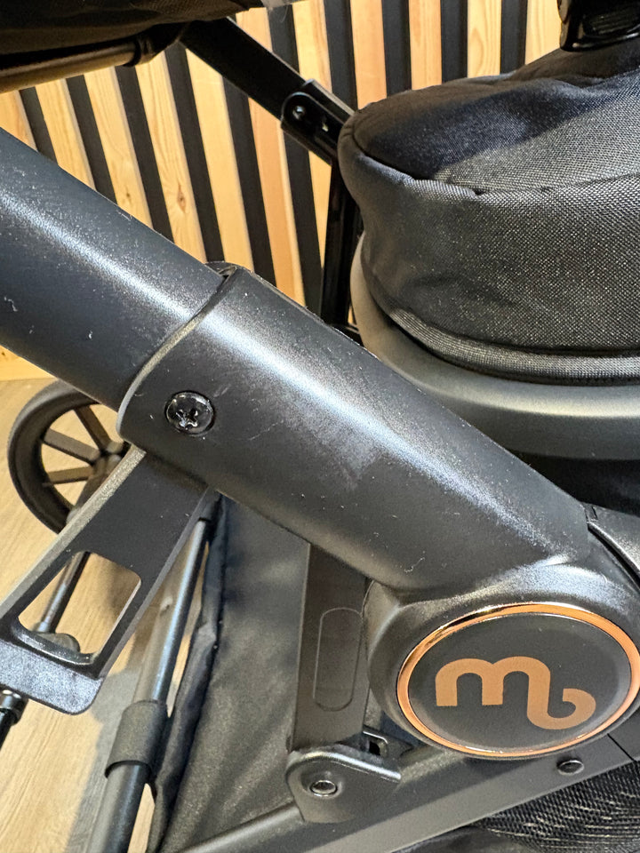 PRE LOVED My Babiie MB33 Twin Pushchair with Infant Carrier - Black Leopard