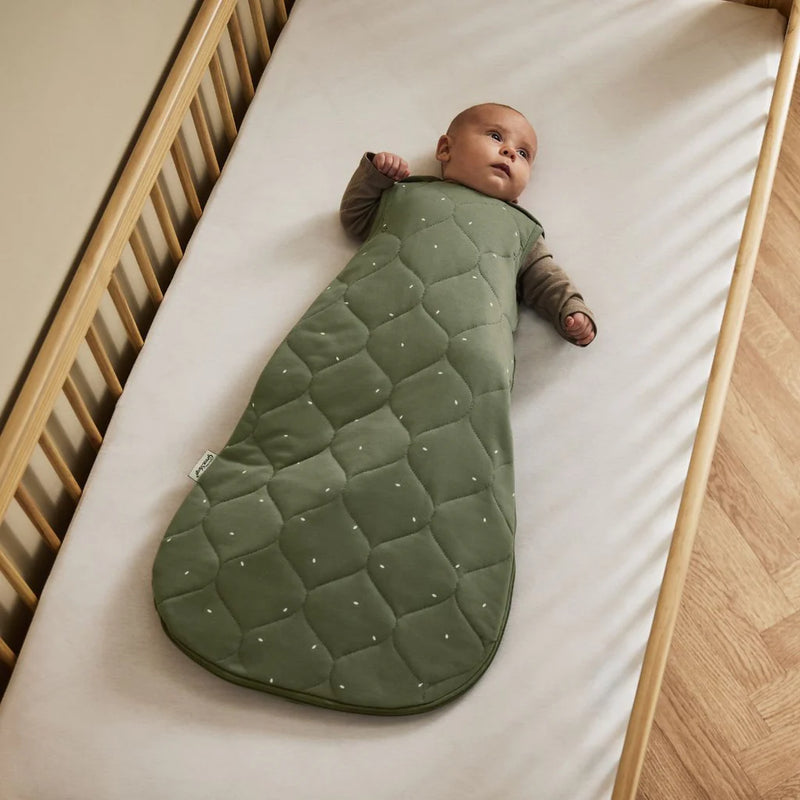 The Little Green Sheep Organic Quilted Baby Sleeping Bag - Juniper with Sage - 2.5 Tog