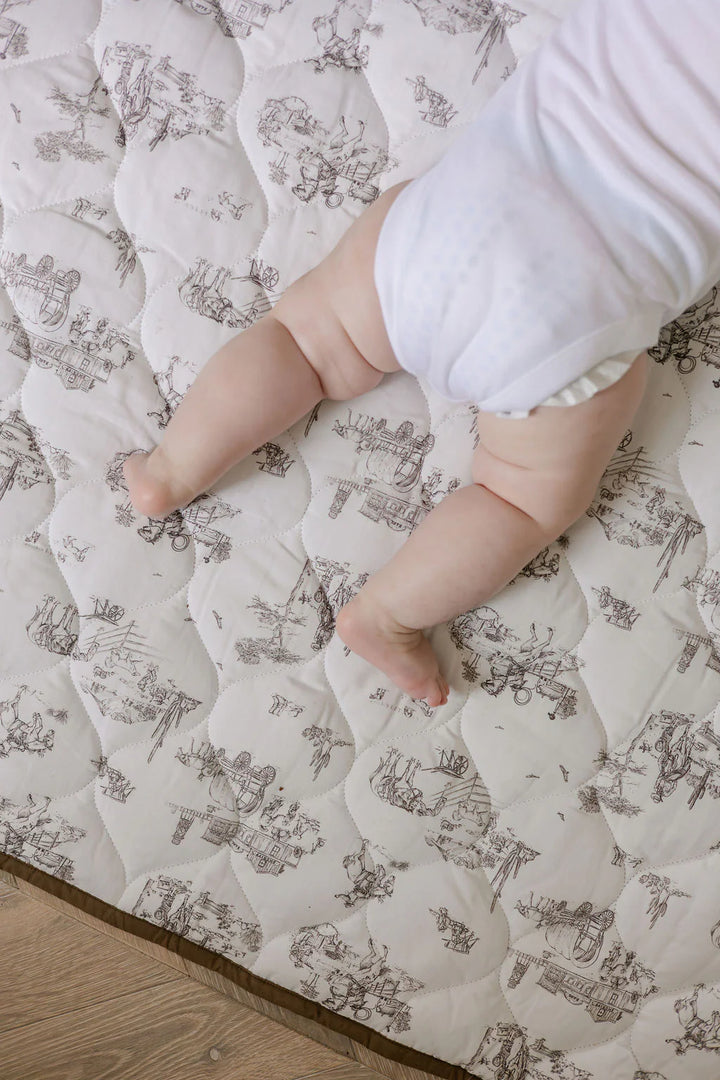 Gilded Bird Western Toile Quilted Playmat