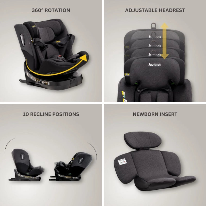 JoviKids Ranger TT 360 Spin All-Stage i-Size Car Seat – Twilight