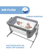 Chicco Next2Me Magic Evo Bedside Crib - Dark Grey