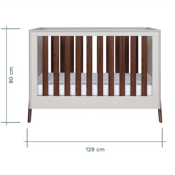 Tutti Bambini Fuori Mini Cot Bed White Sand & Warm Walnut