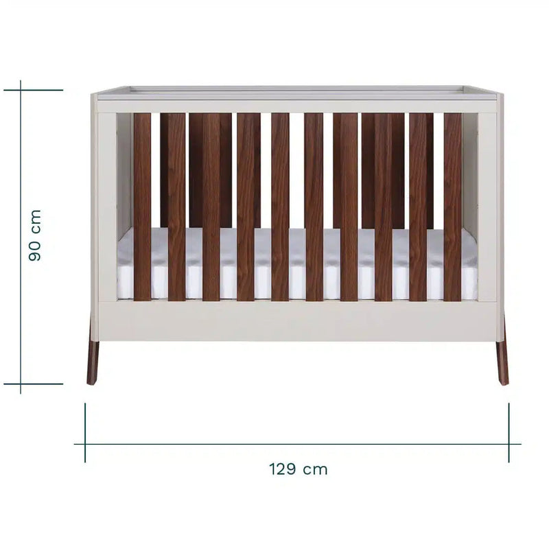 Tutti Bambini Fuori Mini Cot Bed - White Sand & Warm Walnut