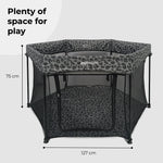 My Babiie Baby Playpen - Grey Leopard