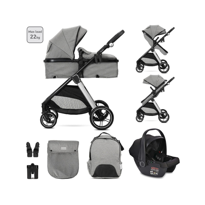 Lorelli Aspen 3in1 Travel System Inc Aria I Size Car Seat – Grey
