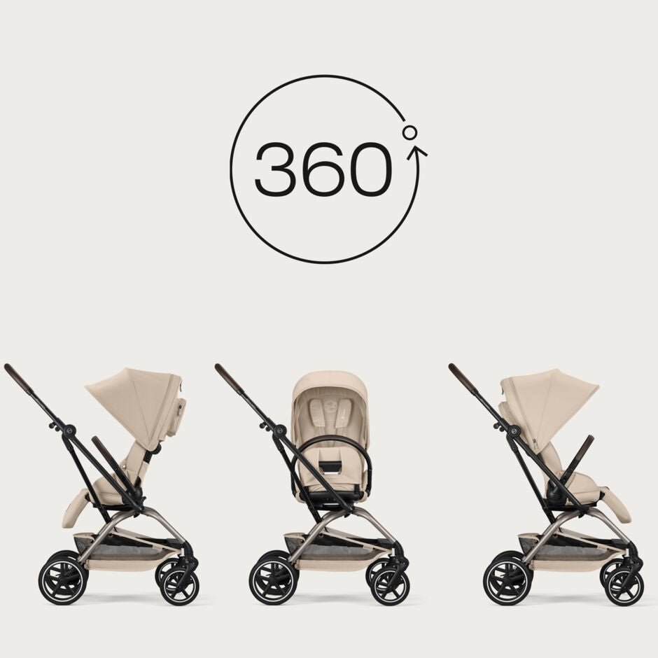 Cybex Eezy S Twist +2 Stroller - Almond Beige (2026 Model)
