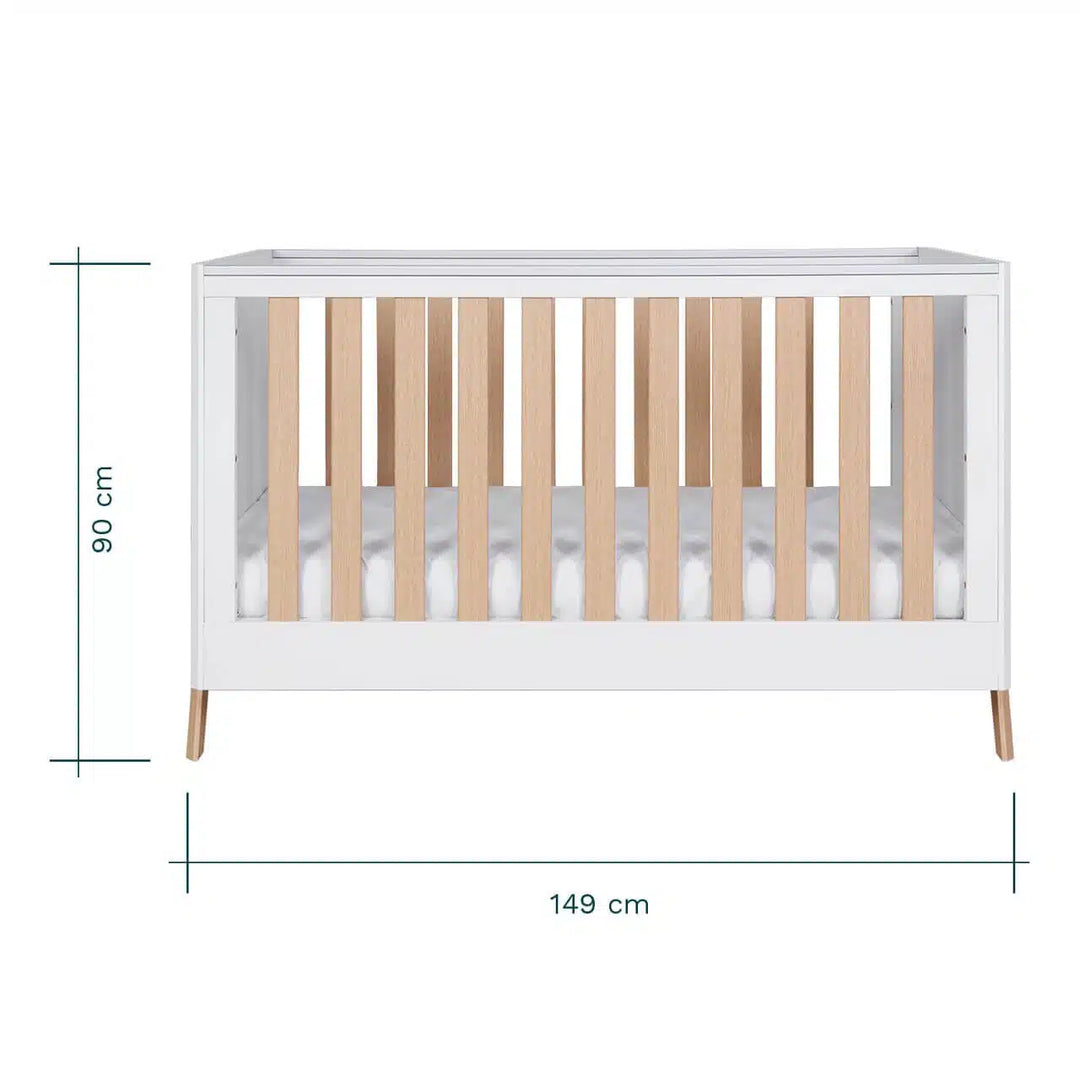 Tutti Bambini Fuori Cot Bed – White/Light Oak