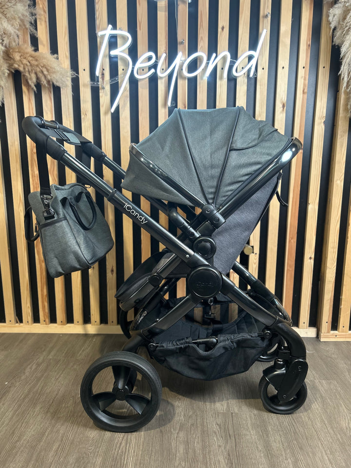 PRE LOVED iCandy Peach 6 Travel System - Dark Grey Twill