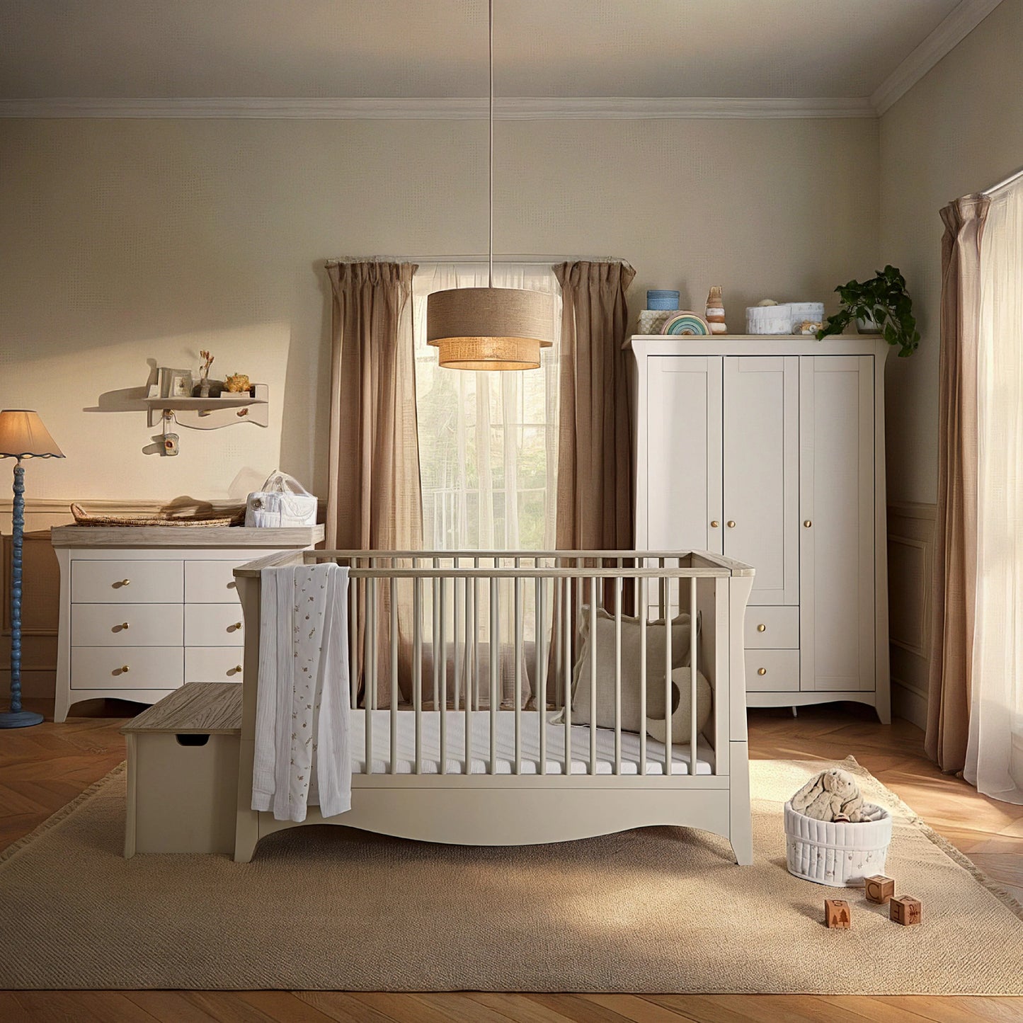 CuddleCo Clara Luxe 3 Piece Furniture Set - Cashmere & Ash