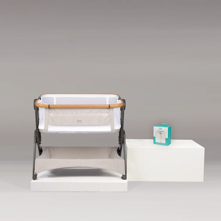 Bababing Bedside Crib & Travel Cot - Neutral + FREE SHEETS