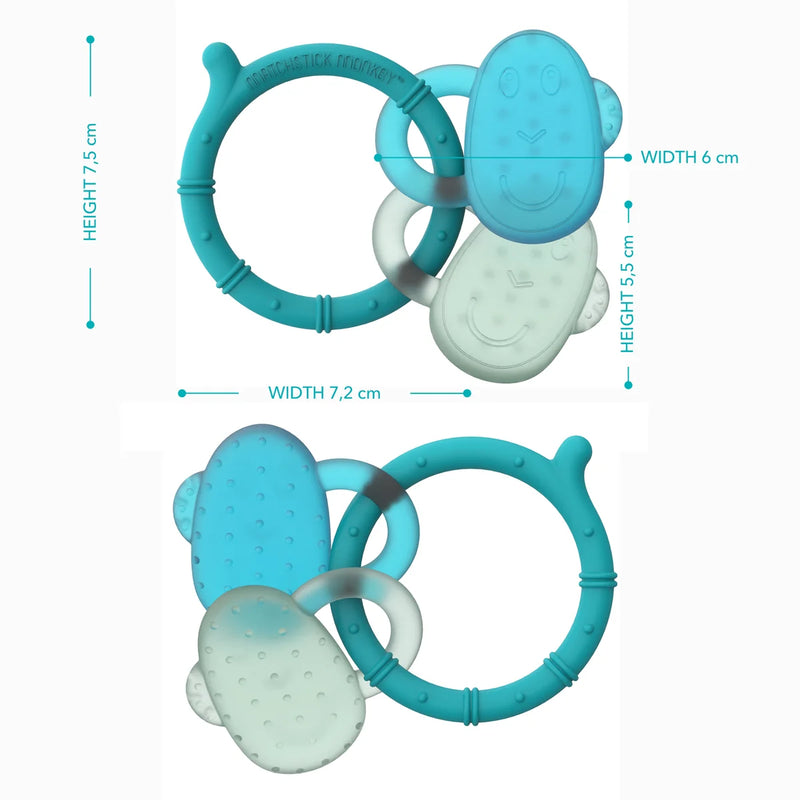 Matchstick Monkey Cooling Teether - Blue & Mint