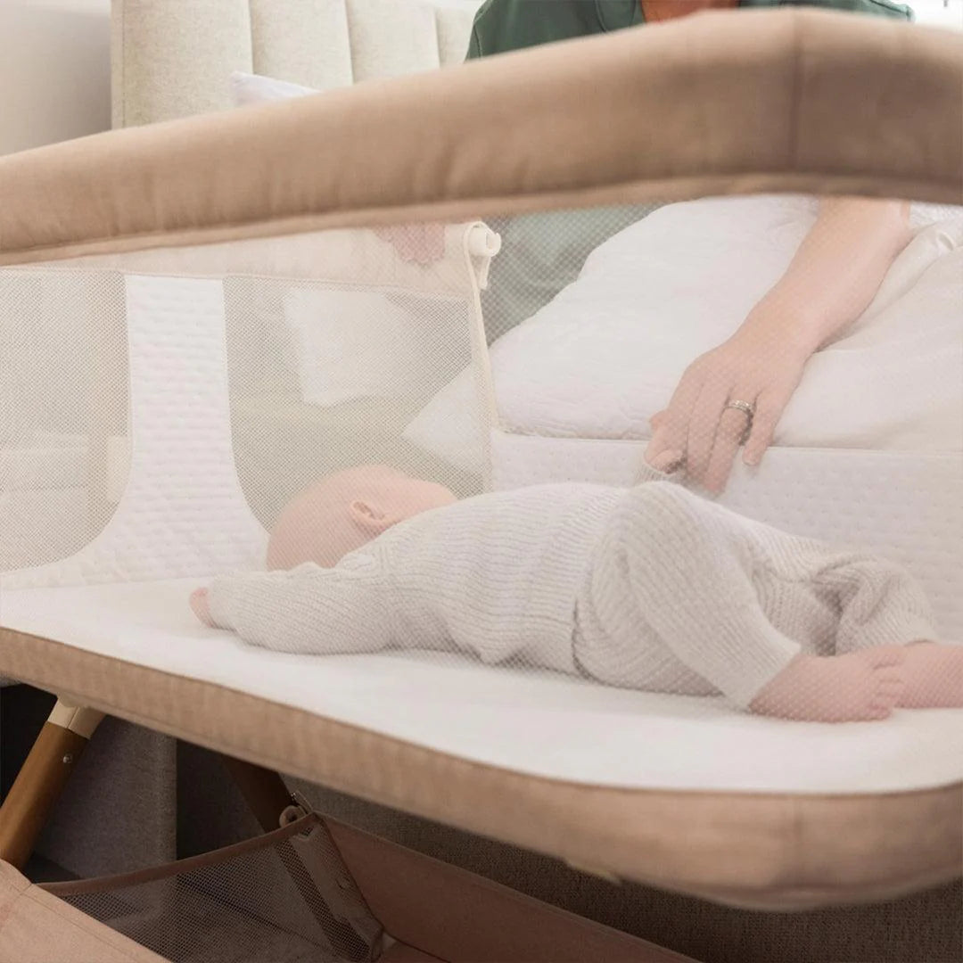 Obaby Cloud Bedside Crib - Oatmeal