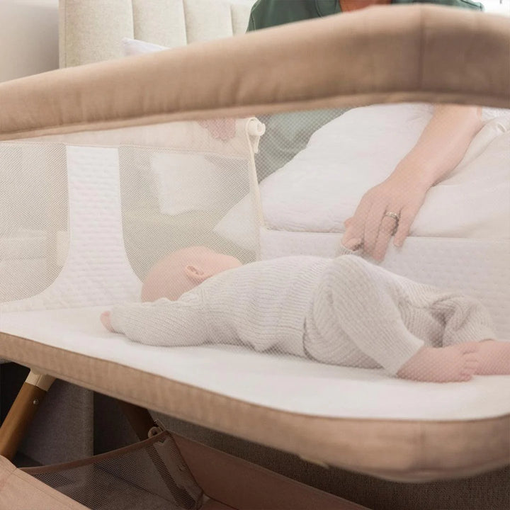 Obaby Cloud Bedside Crib - Oatmeal