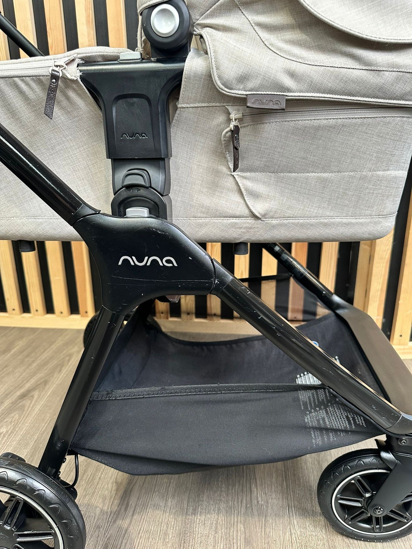PRE LOVED Nuna Triv Travel System - Biscotti + Brand New 360 Base