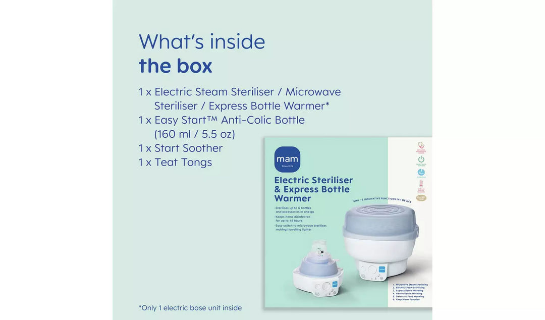 MAM Electric Steriliser & Express Bottle Warmer - Grey