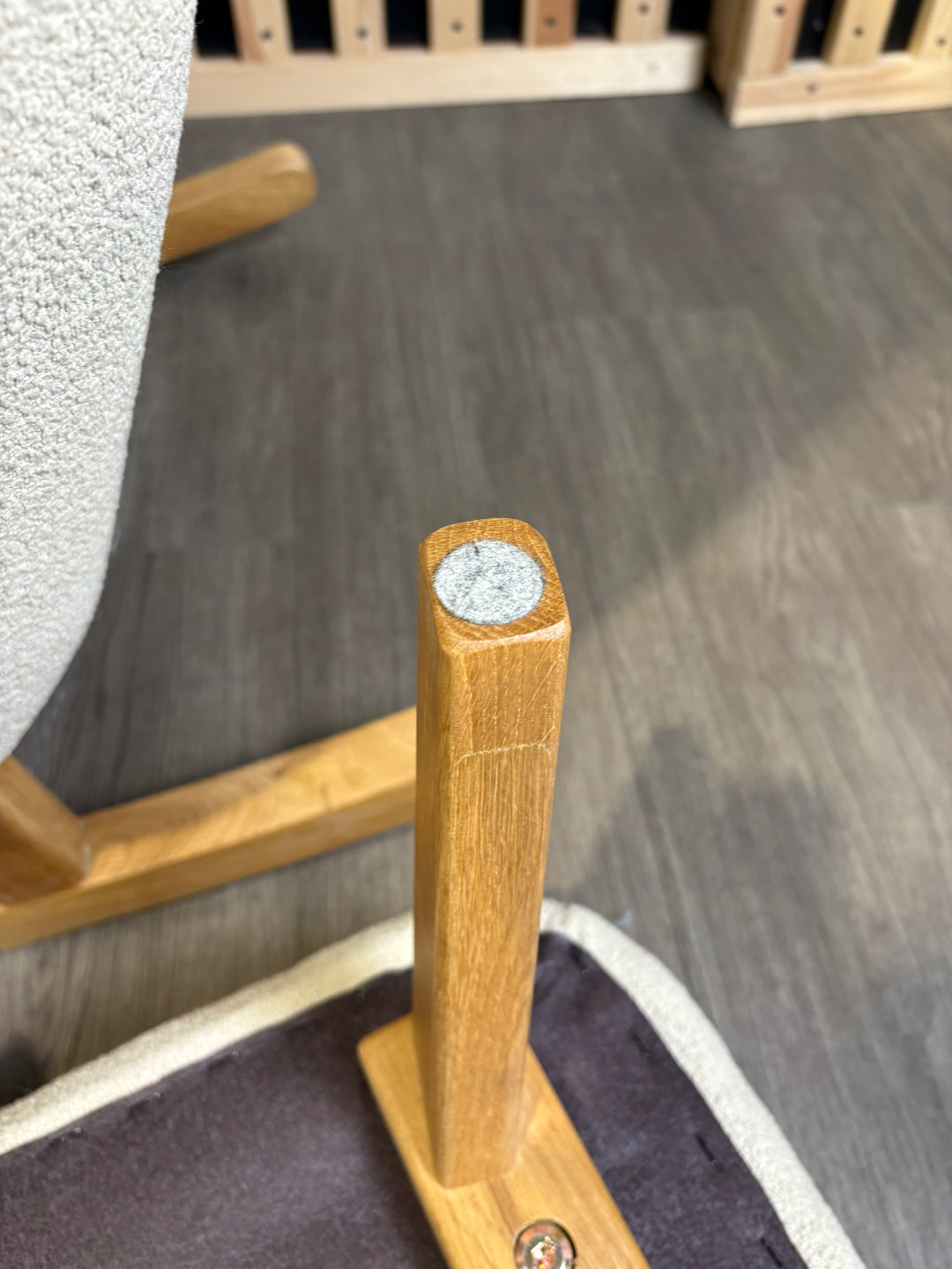 EX DISPLAY Claire de Lune Bouclé Rocking Chair & Footstool