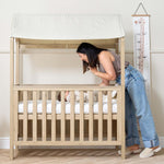 Tutti Bambini Casa 3 in 1 Mini Cot Bed + Roof Accessory Pack + Pocket Spring Mattress - Harvest Oak
