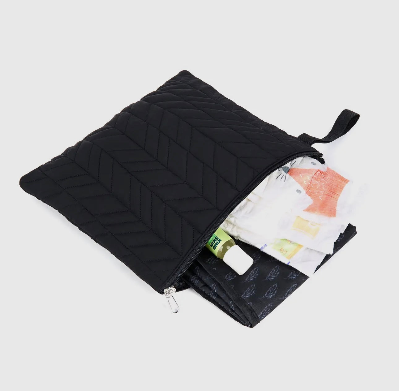 Inca Quilted Baby Changing Backpack - Quilted Black